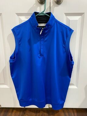 Carnoustie Vest Large Blue Performance Golf 1/4 Zip Softshell Windbreaker ⛳️